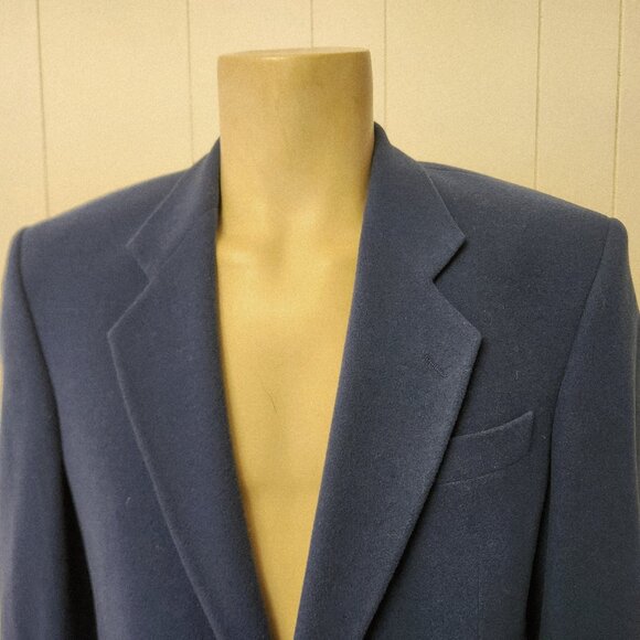YSL men's blazer 40R blue cashmere blend vtg 1980s